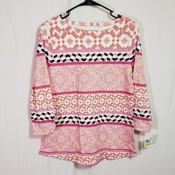 Charter Club Petite Porcelain Rose Combo Top (AH) - Picture 1 of 7